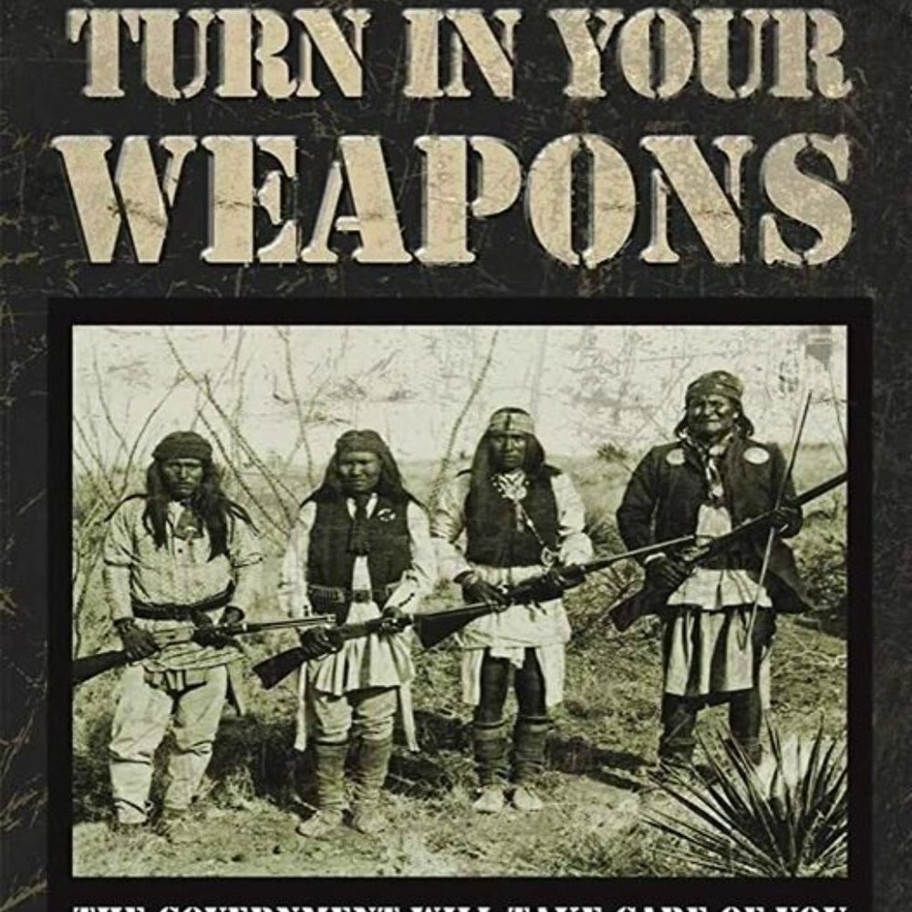 Turn in Your Weapons Indian Metal Tin Wall Hanging Picture New